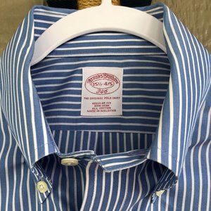 BROOKS BROTHERS Blue w White Bengal Stripe BD